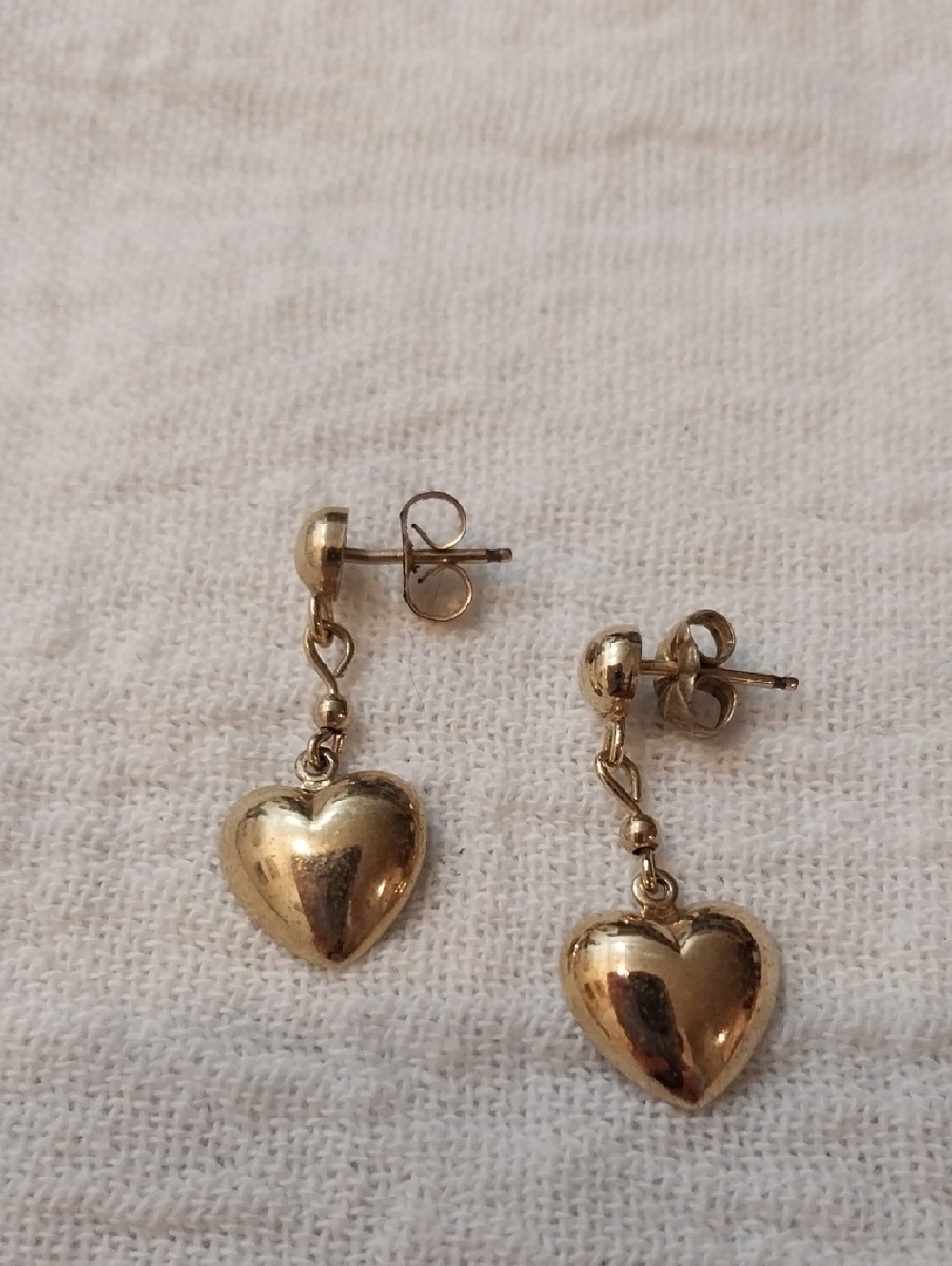 Gold Heart Drop Stud Earrings - Elegant Women’s Jewelry